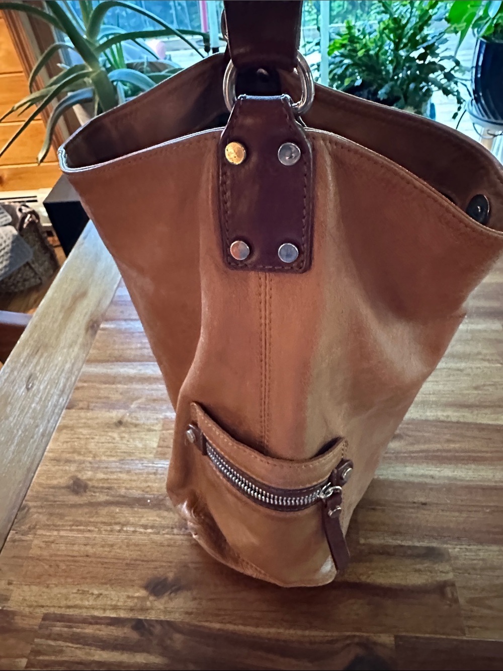 Tano Brown Leather-Trim Shoulder Bag - Picture 4 of 7